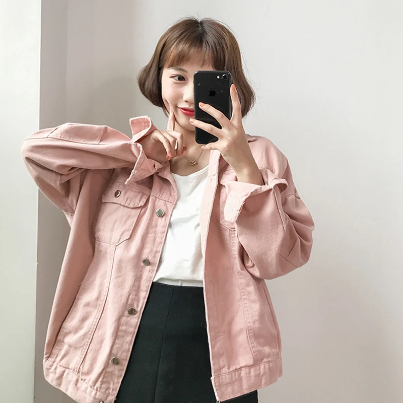 Весенняя ковбойская куртка для женщин Короткая Повседневная Базовая джинсовая с