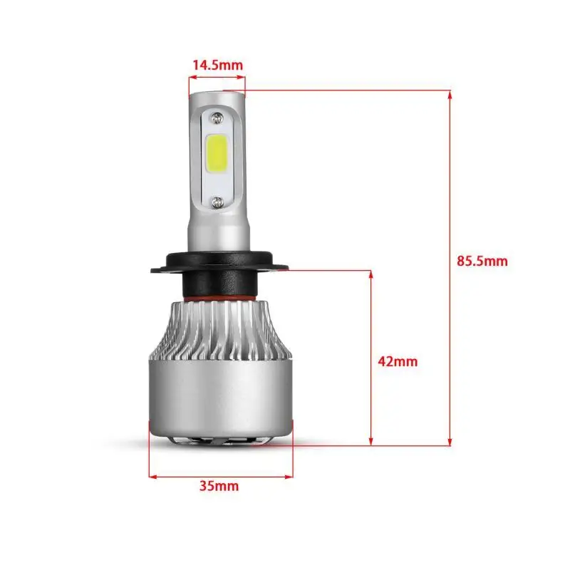 Oslamp H7 светодиодный светильник для автомобиля с адаптером KP 103 COB головы 72 Вт 8000LM s