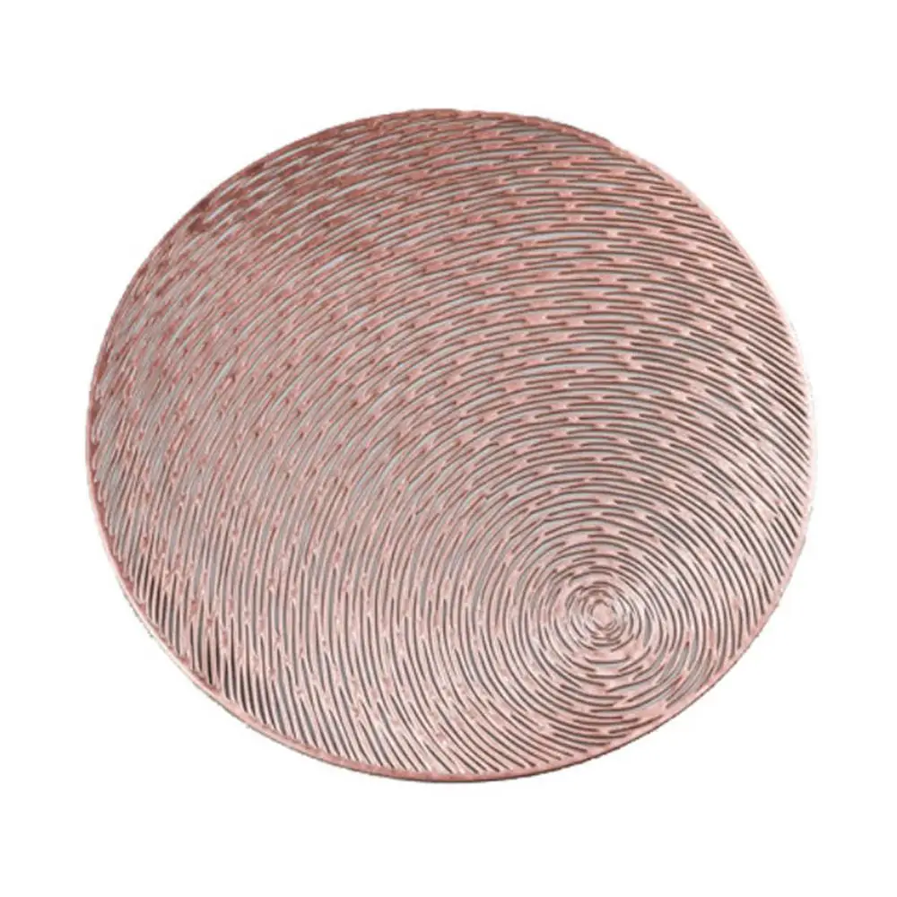 Rose Gold Современный короткий полый круглый коврик с нескользящей изоляцией Настольный коврик из ПВХ 38 см подстаканник моющийся гостиничный Ресторан домашний декор - Цвет: Rose Gold