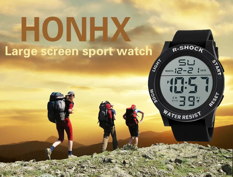 2018 лучшие продажи мужские часы модные водонепроницаемые для мальчиков ЖК