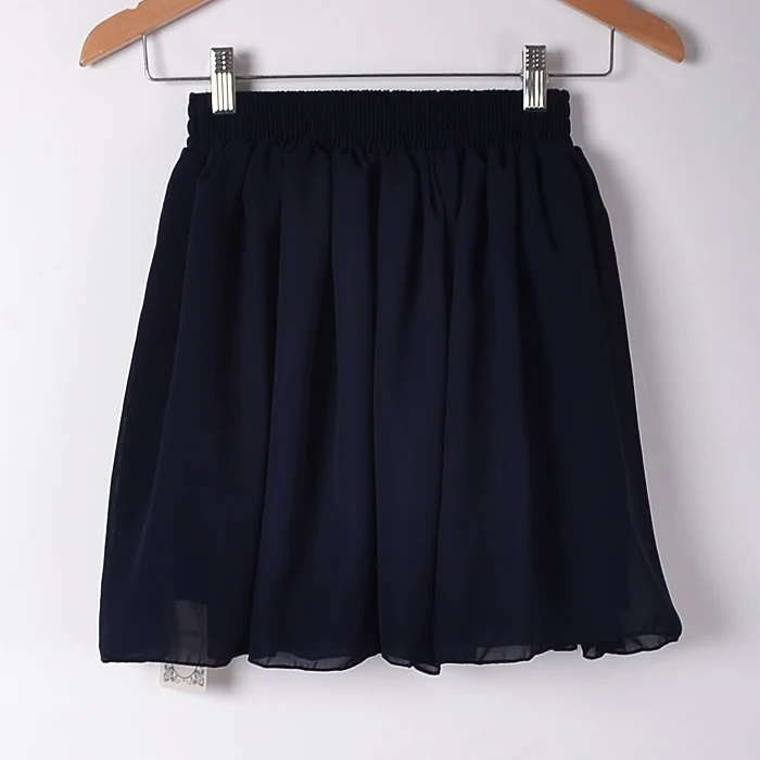 

20 Colors Chiffon High Waist Mini Skirt Women Solid Casual Chiffon Skirts 2018 Summer Style Thin Short Saia Women Saias 538