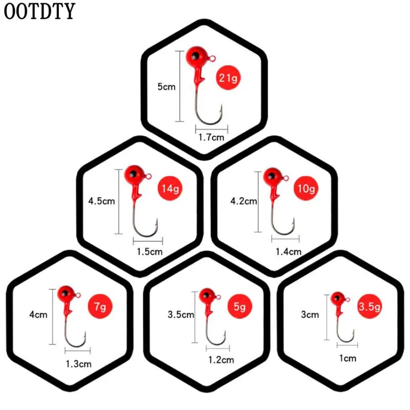 OOTDTY 10 шт./кор. привести крючок из высокоуглеродистой сурика свинцового-крюк