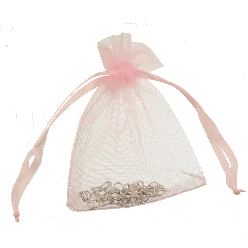 Jewelry Packaging Display Drawstring Pink Lucency Soft Organza Gifts Bags Beads Charms Fashion Findings DIY 7*9cm 30pcs | Украшения и