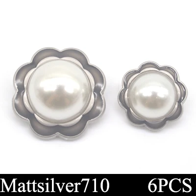 NO161 mattsilver710 Высокое качество 6 шт./лот модные жемчужные декоративные пуговицы золотые швейные пуговицы для женщин кашемировый свитер пальто аксессуары ремесла - Цвет: NO161 mattsilver710