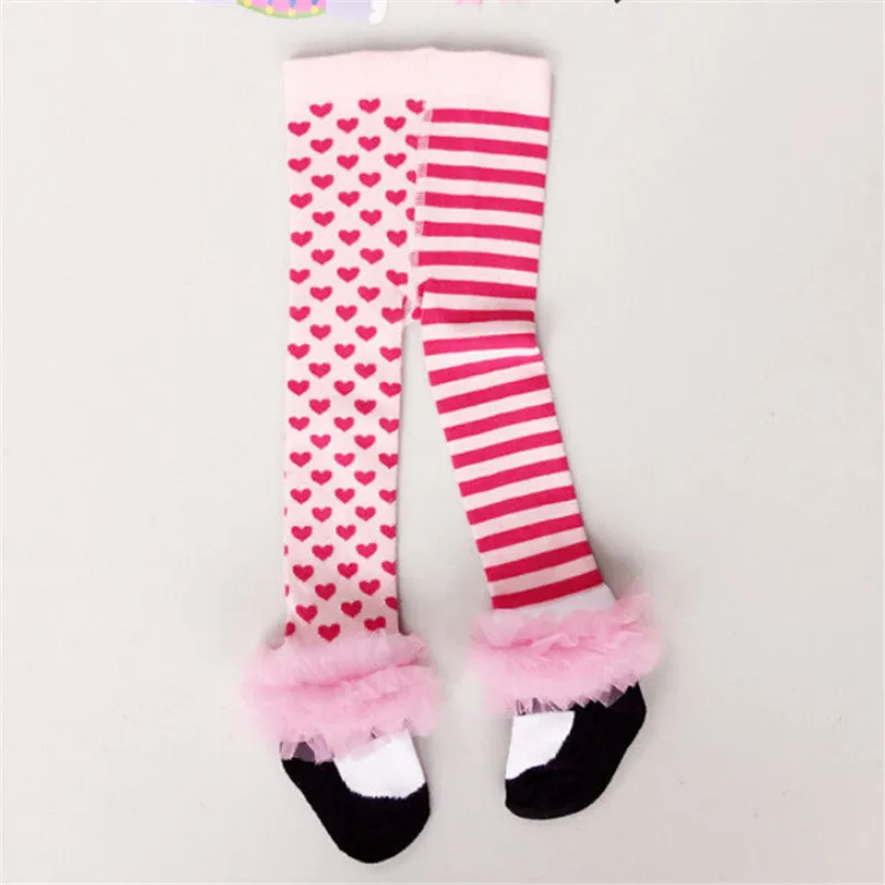 Теплые хлопковые колготки для маленьких девочек 2018 г. модные кружевные зимние и