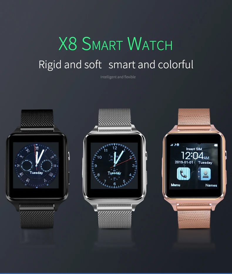 Nashone reloj x8 smartwatch 2g sim Мужские часы с bluetooth умные водонепроницаемые часы reloj smartwatch hombre ak ll saat