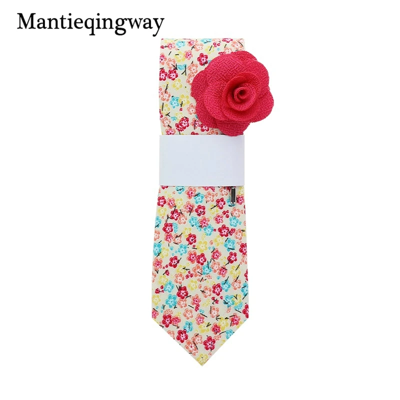 Мужские хлопковые Галстуки Mantieqingway, 19 цветов, с цветочным принтом, тонкий галстук Gravatas Corbatas, Модный свадебный деловой галстук, галстуки