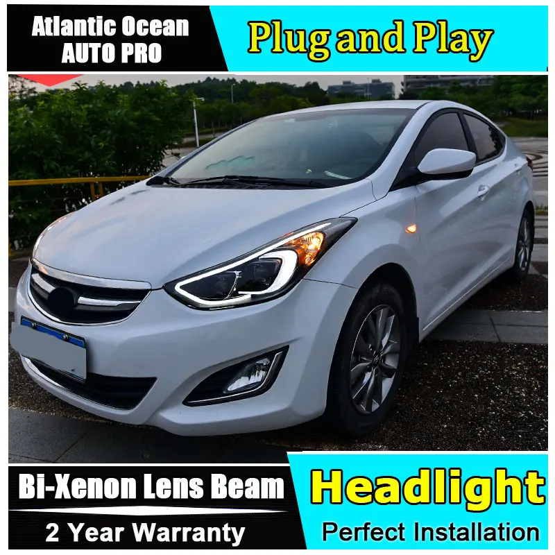 2 шт. автомобильные ксеноновые лампы H7 elantra 2011 2015|light guide|headlights for hyundai elantraguide light |