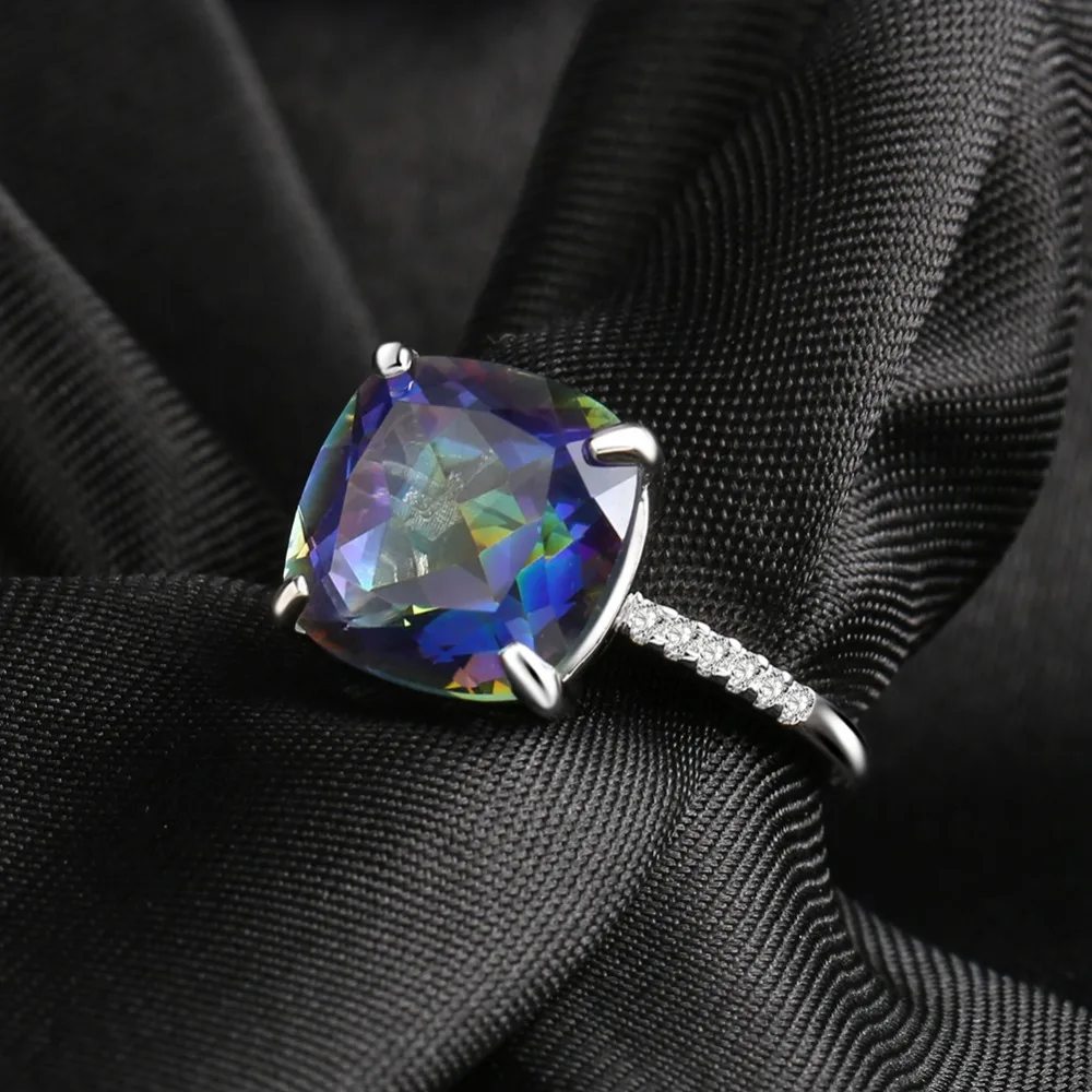 GEM'S BALLET 9.66Ct натуральный синий мистический Кварцевый Камень Обручальное кольцо 925 пробы серебро ювелирные украшения для женщин