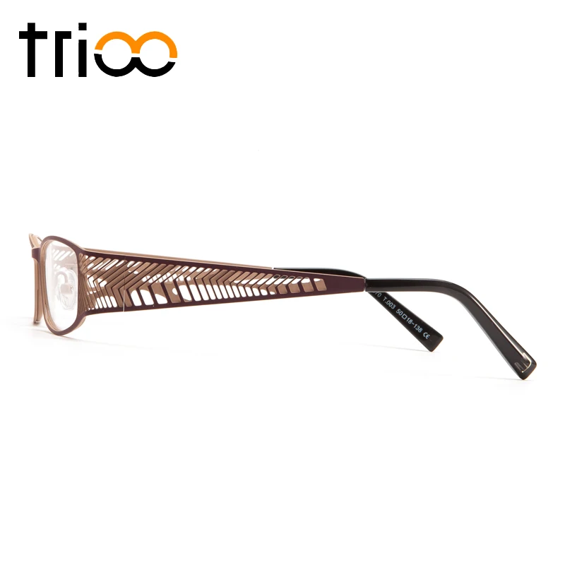 TRIOO Unique Chic Wide Temple Myopia Glasses Hollow Leaf Design Prescription Eyeglasses Oval Clear Diopters Eyewear Optical |