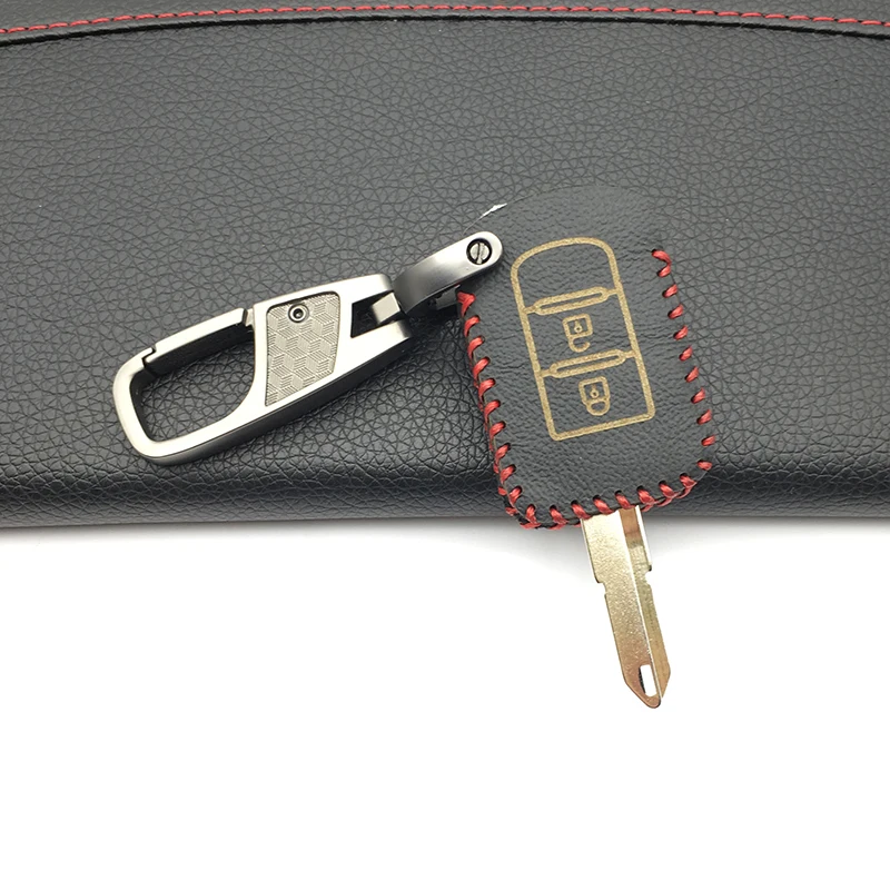 Кожаный чехол для автомобильного ключа с 2 кнопками Mitsubishi ASX Outlander Lancer EX Galant Pajero 2016