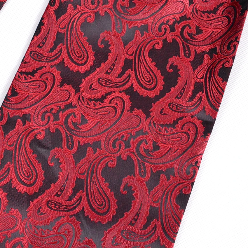 Горячая Распродажа! Роскошный мужской красный Шелковый шейный платок с рисунком