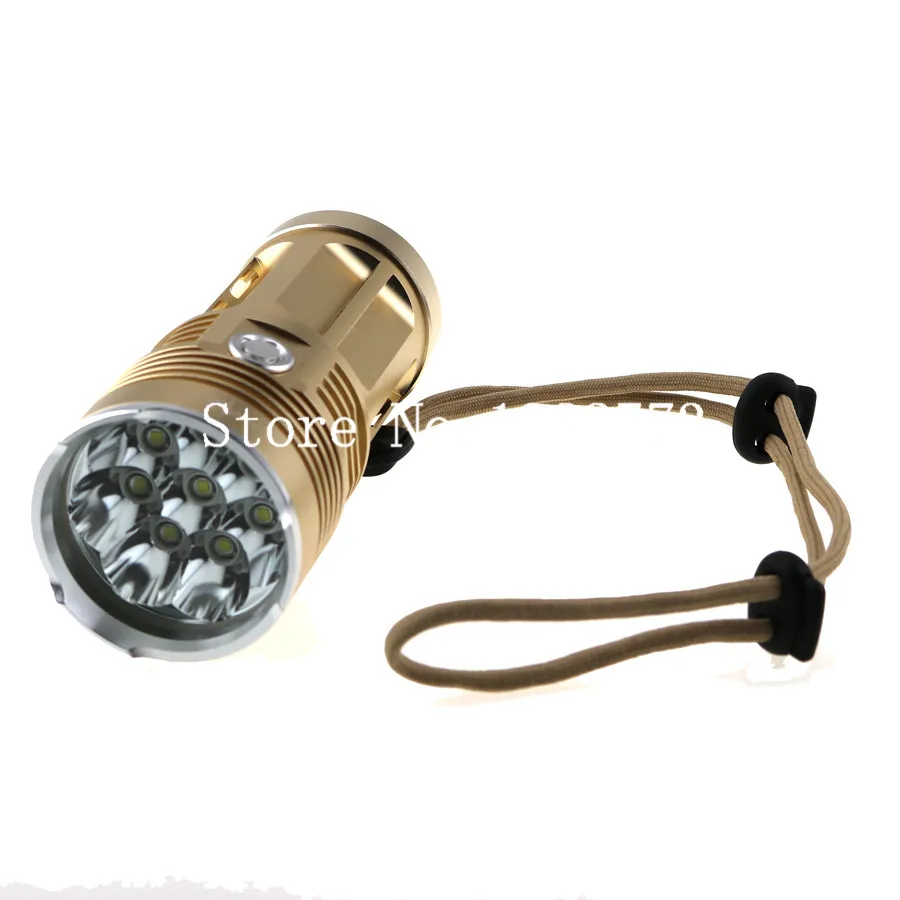 Макс 15000 люмен SKYRAY Король 8T6 светодиодный факел 8 x CREE XM-L T6 светодиодный фонарик с веревкой 3 режима верхний свет, нижний свет, мигающий свет Алюминий оболочки