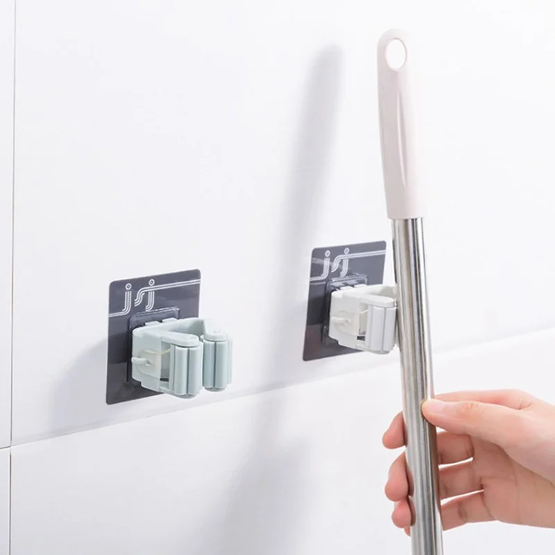 Настенный держатель для швабры органайзер вешалка метлы полка хранения