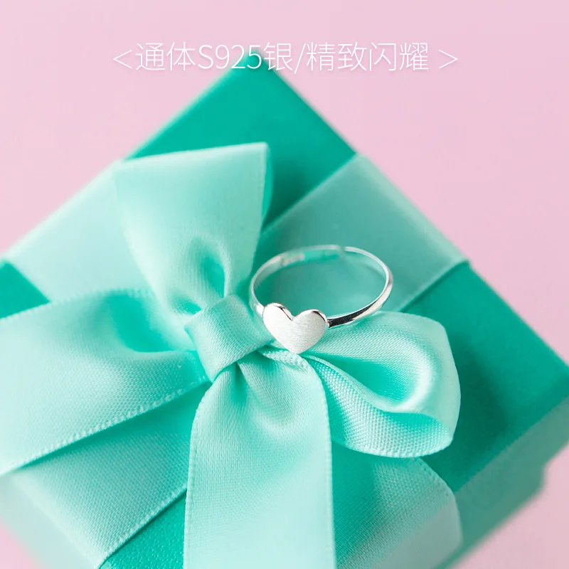 RYOUCUTE Настоящее серебряное цветное большое любовное сердце кольца для женщин