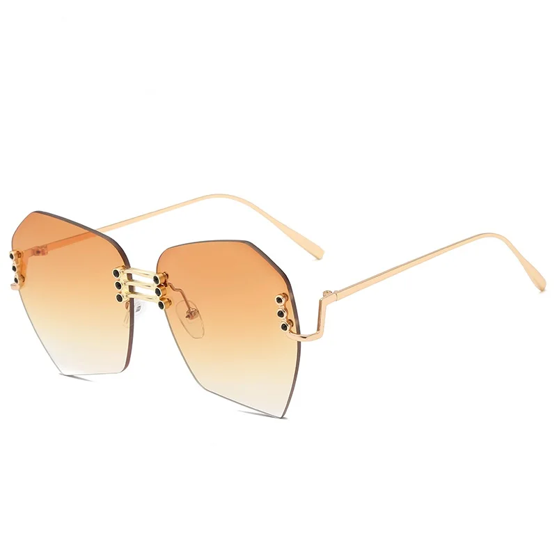 Женские градиентные Квадратные Солнцезащитные очки без оправы COLORSUN