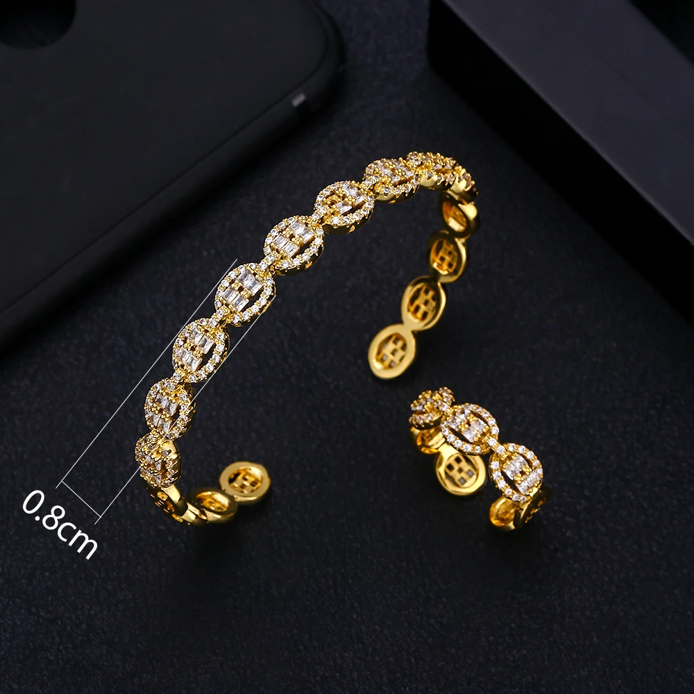 Jankelly Роскошный Уникальный Африканский браслет кольцо набор ювелирных изделий