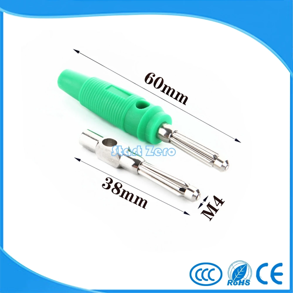 Штекер типа банан 4 мм из чистой меди высокого давления 20 А семь стежков штекер