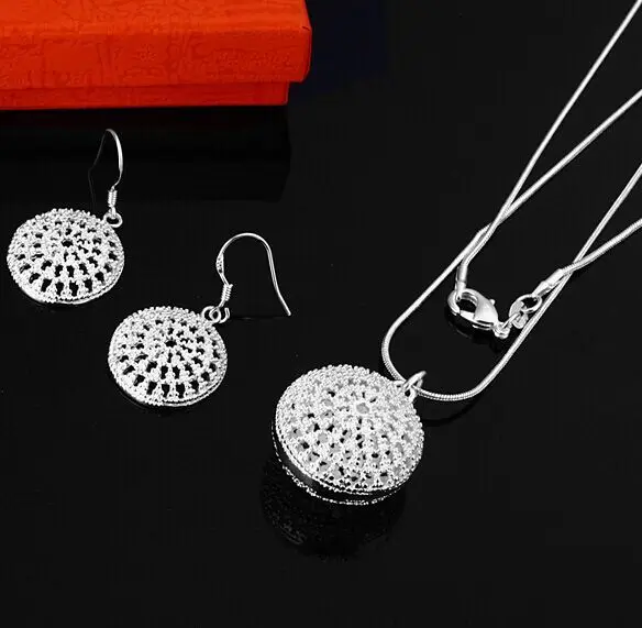Комплект ювелирных изделий для женщин серебряное ожерелье + серьги|jewelry sets