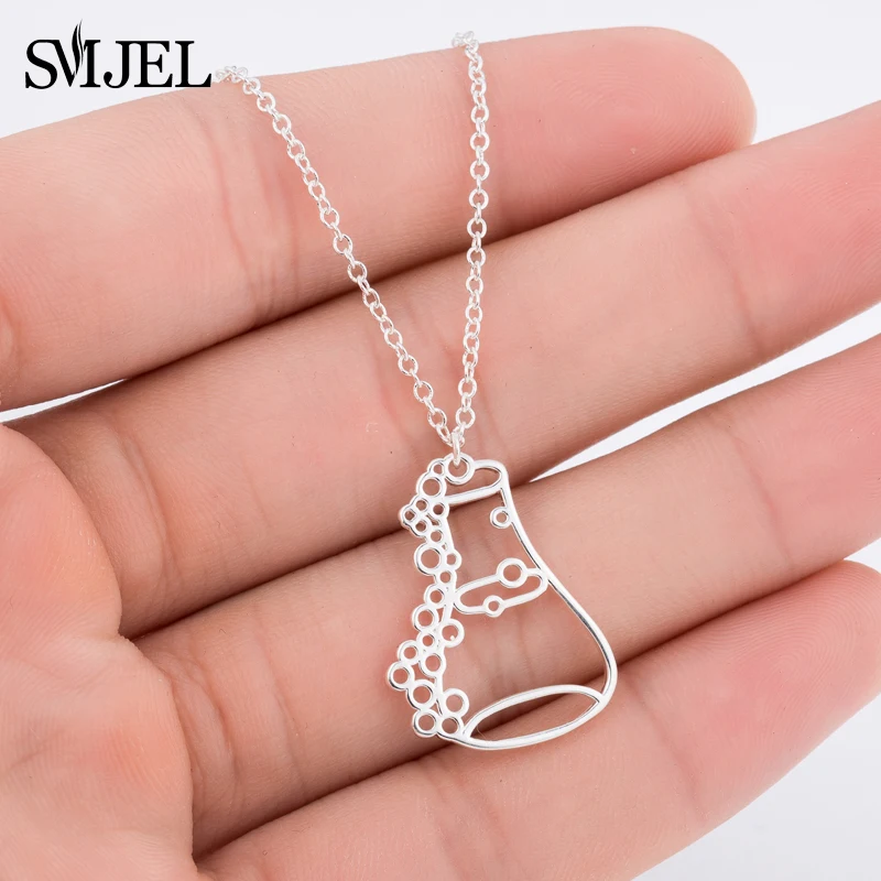 SMJEL модная колба Erlenmeyer ожерелье бутылка для зелья лаборатория подарок на