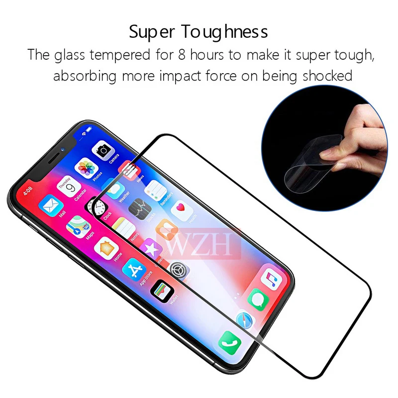 5 шт./лот, полное покрытие, закаленное стекло для iPhone XS Max XR, Защитное стекло для экрана iPhone 6, 6s, 7, 8 Plus, X, 5, 5S, защитное стекло