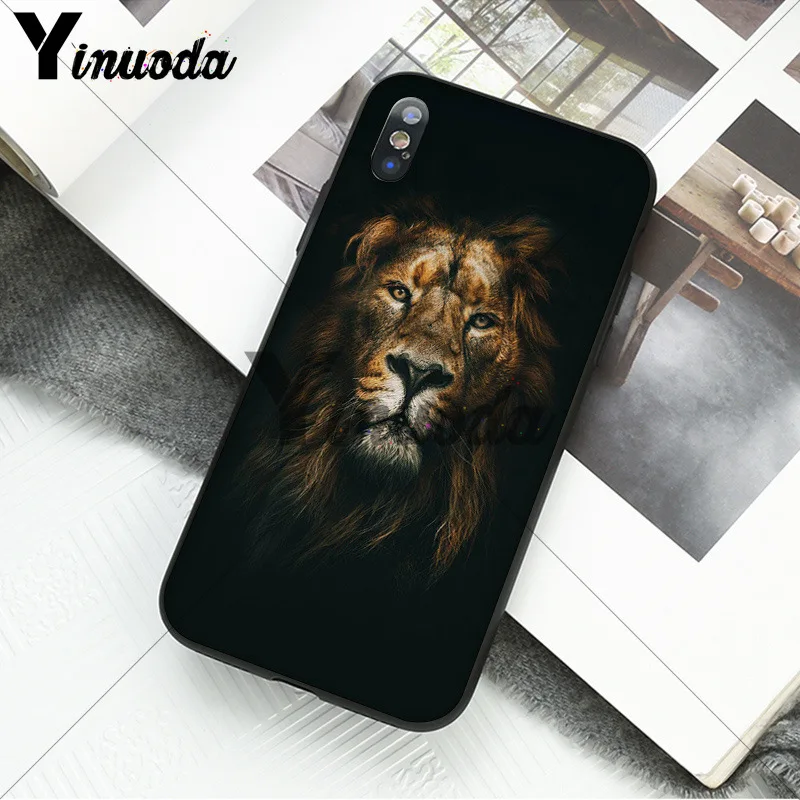 11pro MAX animals The lion Smart Cover черный мягкий чехол для телефона для iPhone X XS MAX 6 6S 7 7plus 8 8Plus 5 5S XR