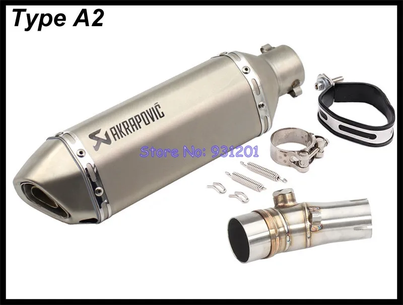 Мотоцикл выхлопная труба akrapovic глушитель выхлопных газов для ER6N адаптер для подключения труба среднего звена с Концевая выхлопная труба глушителя(2012