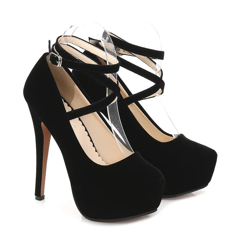 MVP BOY 2018 Plus size 44 woman Rubber Bottom high heels Round toe with Strap Shoe Platforms Pump Suede Classic shop cheap shoe | Обувь
