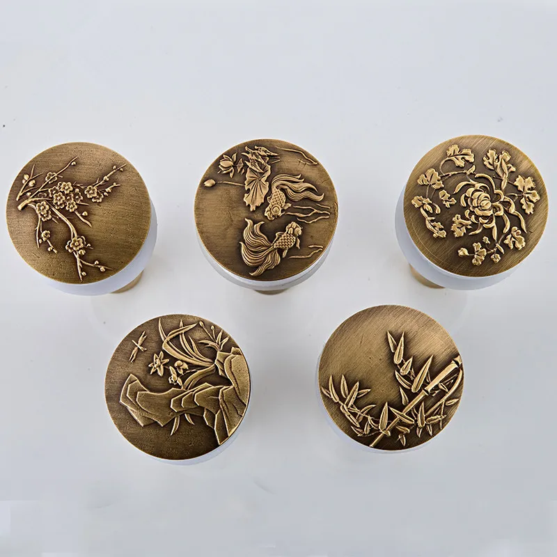 3D Chinese style brass carved antique bathroom sink launched pop-up basin drain bathroom quality accessories