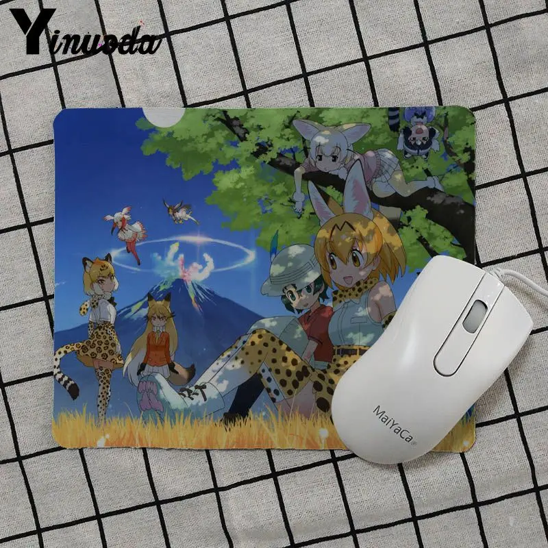 No Lock Edge25x29cm Yinuoda Kemono Friends африканская Дикая собака аниме резиновая мышь прочный Настольный коврик для мыши резиновый ПК компьютерный игровой коврик для мыши - Цвет: No Lock Edge25x29cm
