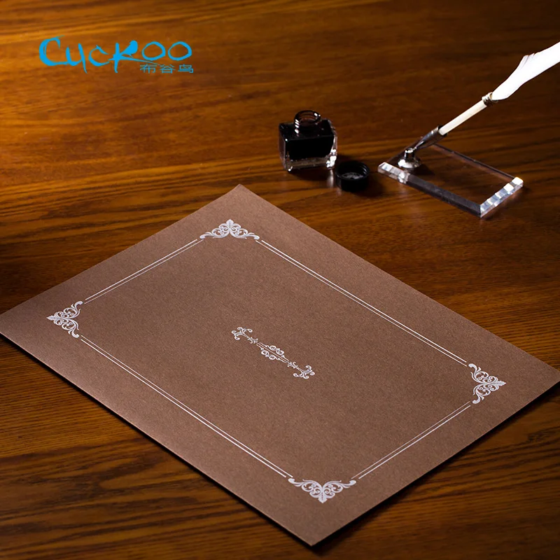 Honor certificate classical retro double line gilding envelope A4 cover letter contract document folder 6 pcs/set | Канцтовары для