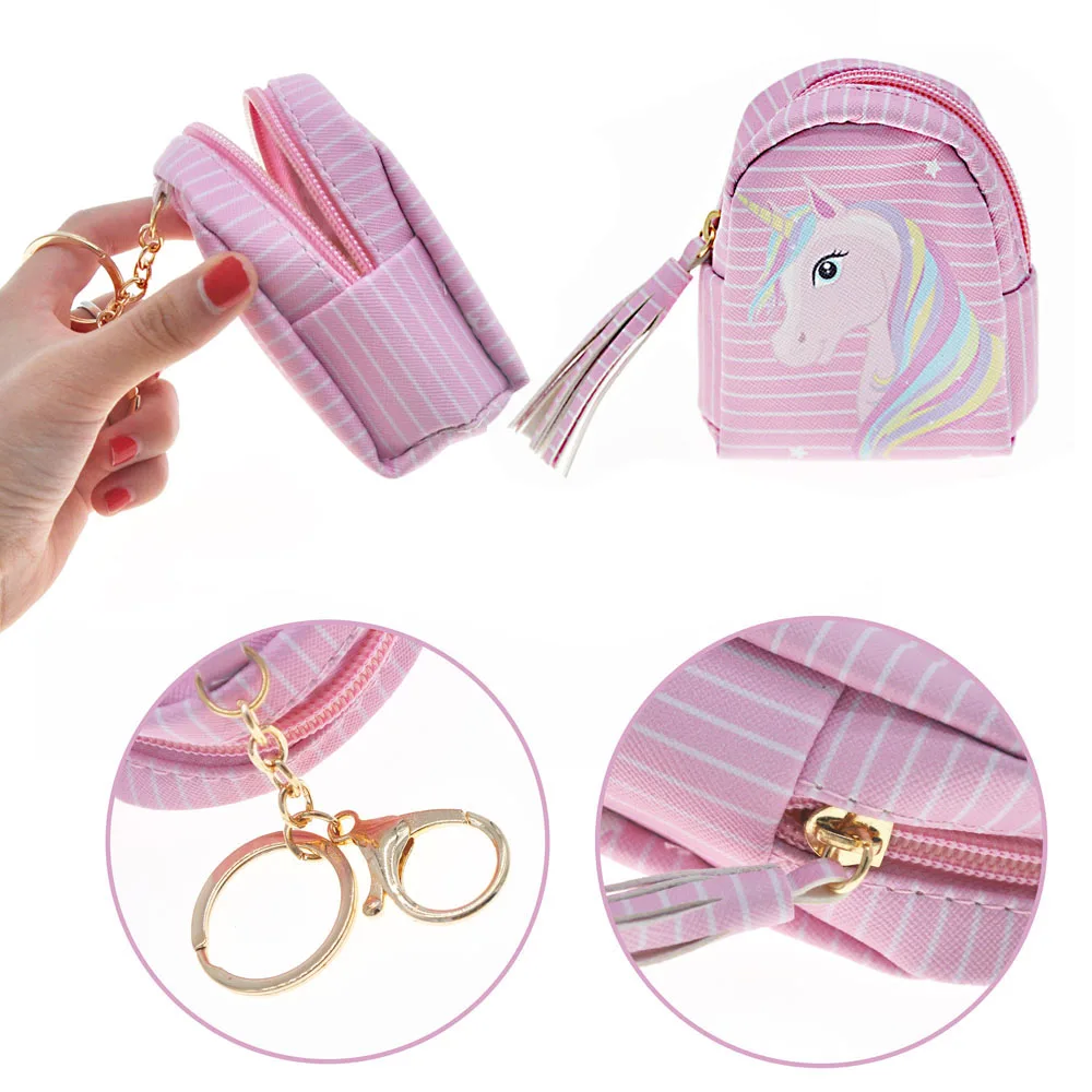 Fashion Women Girls Unicorn Mini Wallet Card Key Holder Zip Coin Purse Clutch Bags Jewelry Keys Pouch For Woman Cute | Багаж и сумки