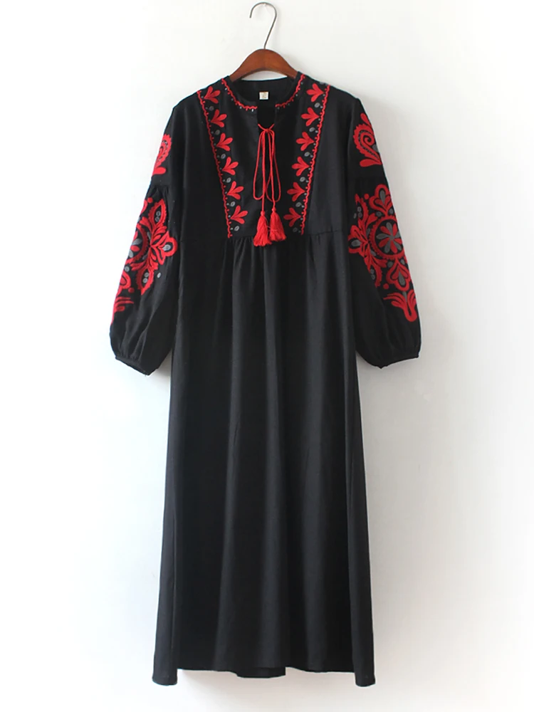 HAMALIEL Ретро стиль этнический женское длинное платье осень 2018 бохо Цветочная