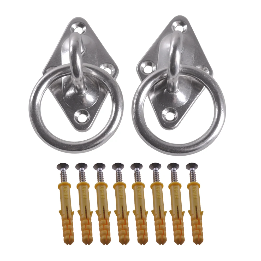 

Multifunctional Triangle 304 Stainless Steel 60x40MM U Design Ring Hook M6 Ceiling Hook with Self-tapping Screws Set of 2