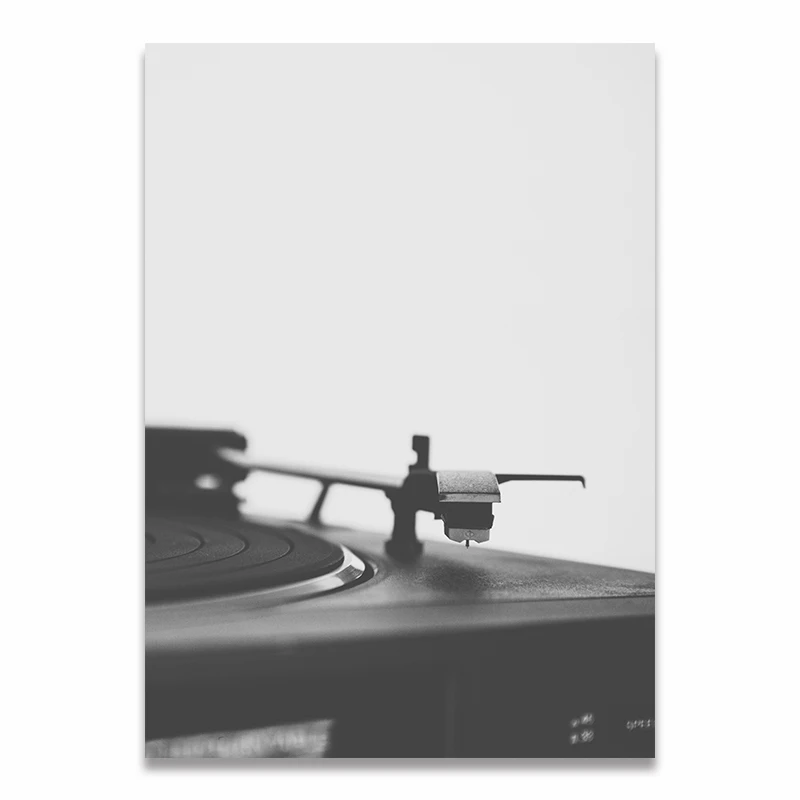 Черно-белая музыкальная тема Декор Стиль Гитара постер DJ и принты холст картины для гостиной стены Искусство домашний декор - Цвет: C