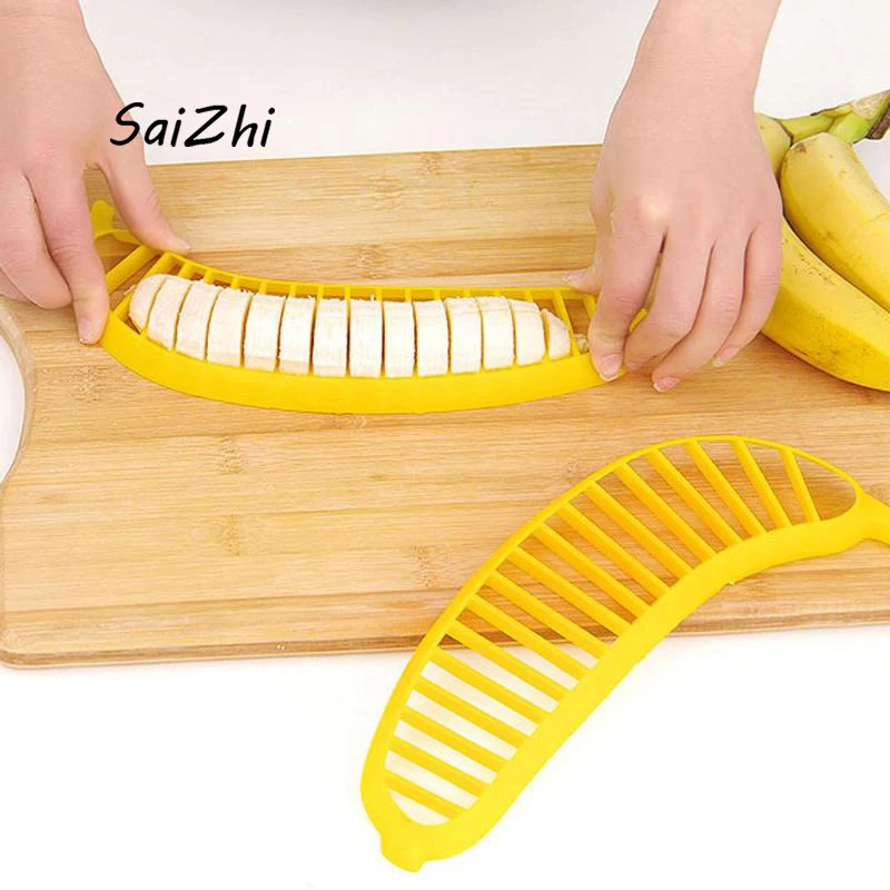 Saizhi Banana Slicer Cutter Plastic Salad Make Tool For Fruit Sausage Cereal Kitchen Tools 2363 | Дом и сад