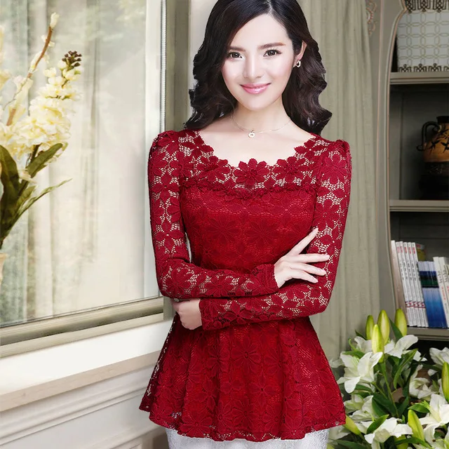 Новая стильная женская блузка с оборками Сексуальная кружевная цветочным