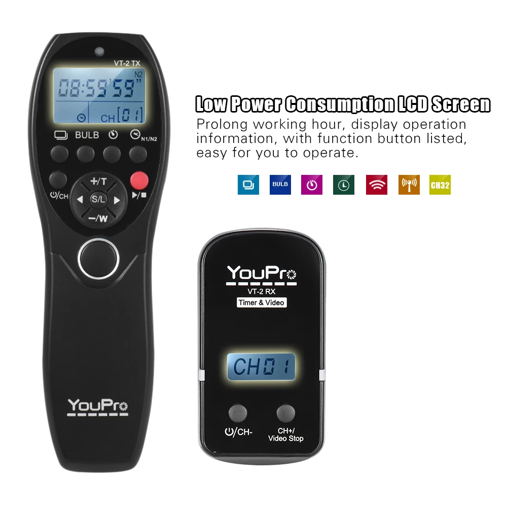 Беспроводной пульт дистанционного управления ресивер спуска затвора YouPro VT 2/S3