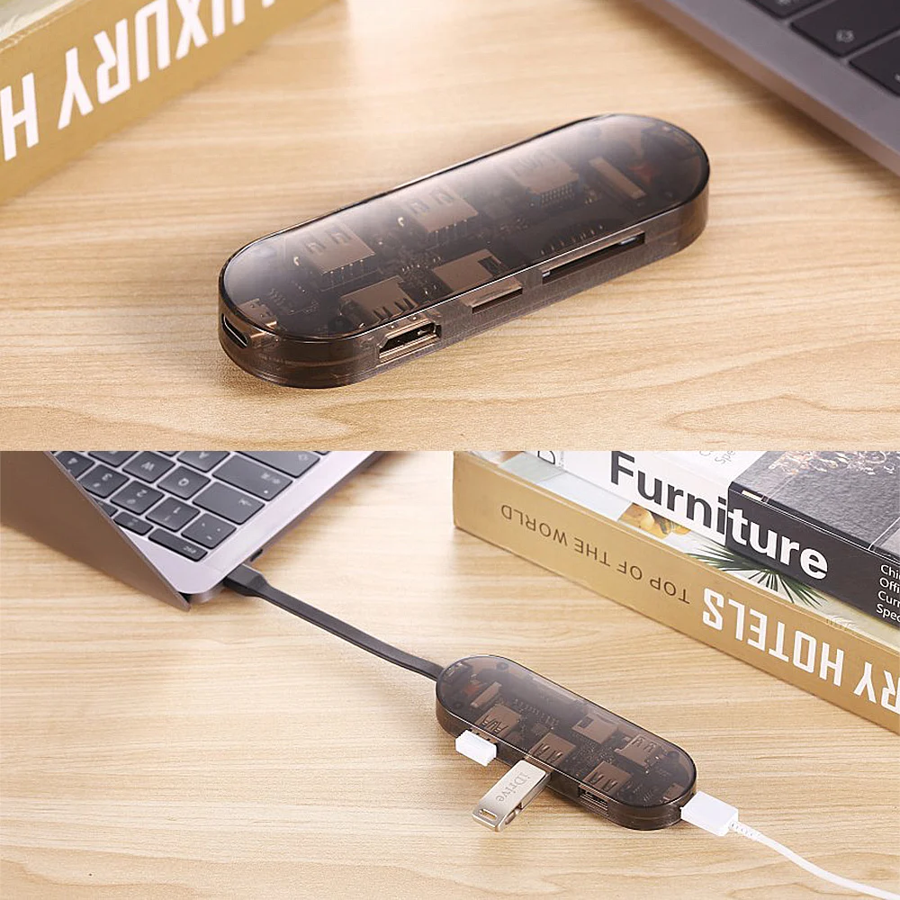 2019 новый цветной мультифункция USB C концентратор type адаптер с SD/TF САПР ридеры 3 0 4 K
