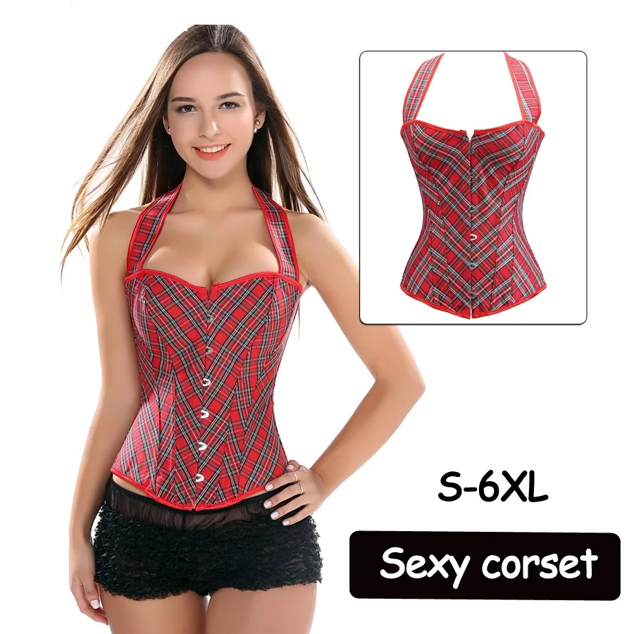 Женский клетчатый корсет нижнее белье большого размера эстетические корсеты