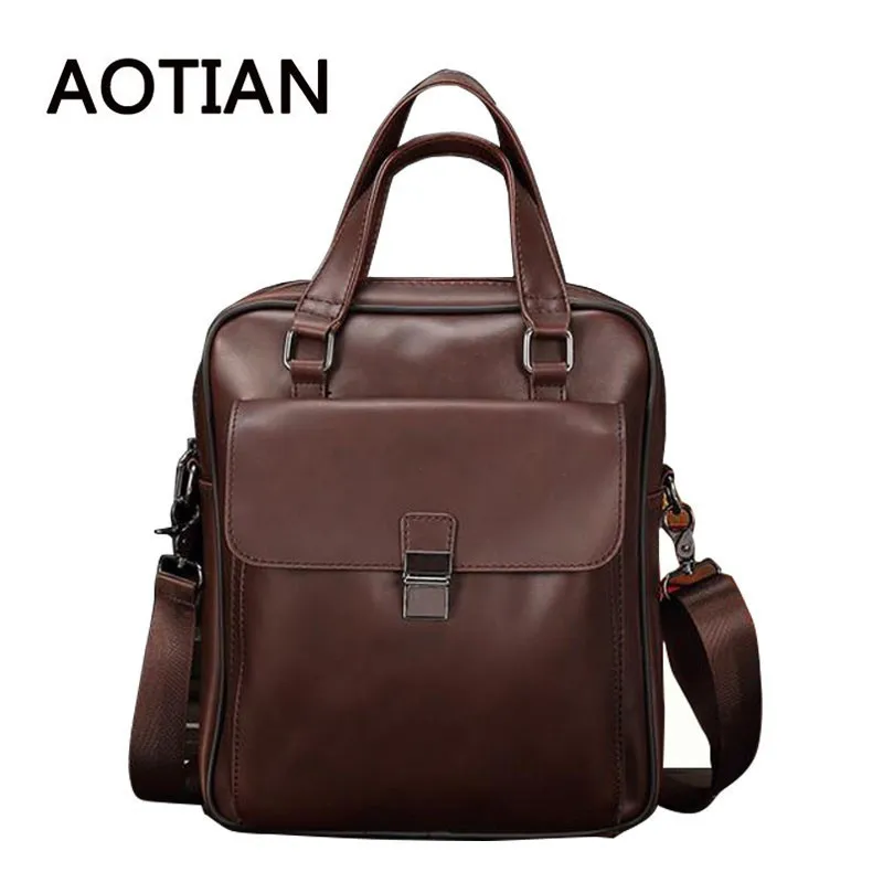 

Vintage Crazy Horse PU Leather Men Business Single Shoulder Bag Fashion Cross Body Messenger Bags Male Tote Handbag