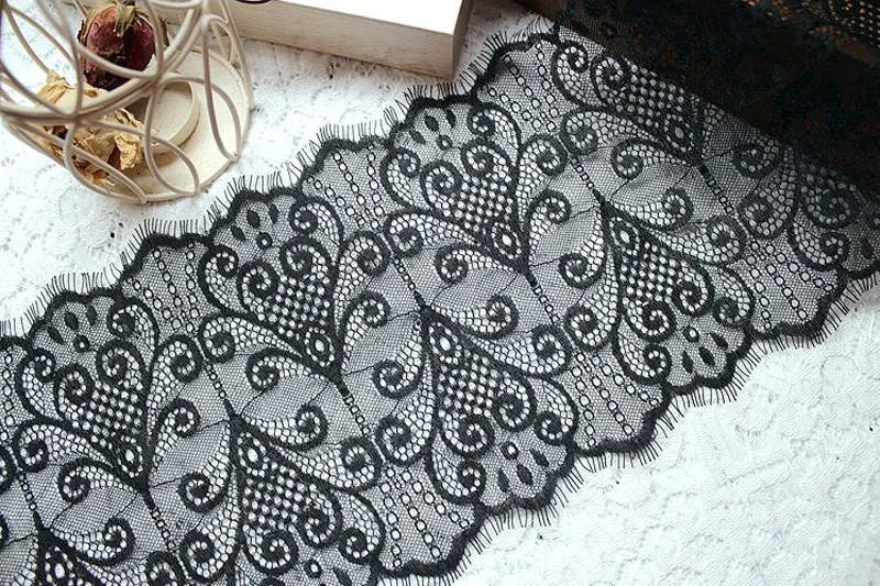 Черно-белая отделка из кружевной ткани свадебное украшение швейная аппликация