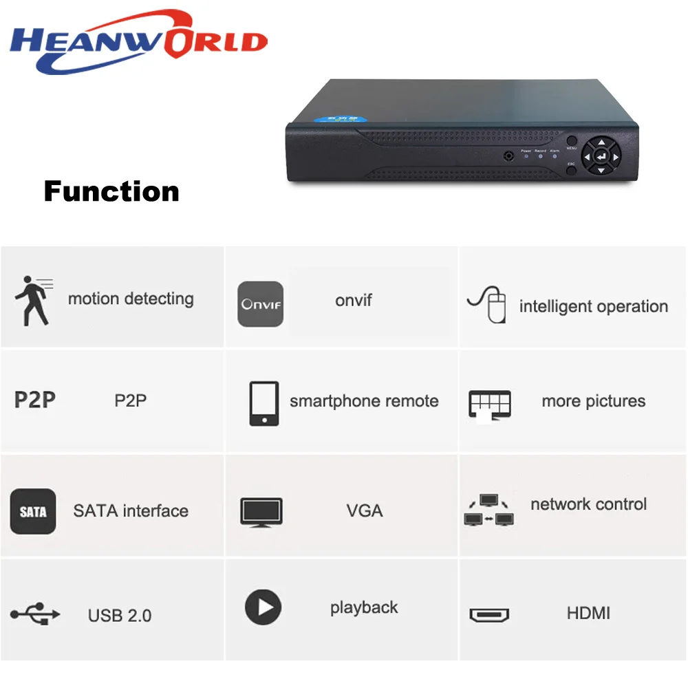 Heanworld 6 в 1 DVR 4MP 16CH система видеонаблюдения NVR 8CH аналоговый гибридный цифровой