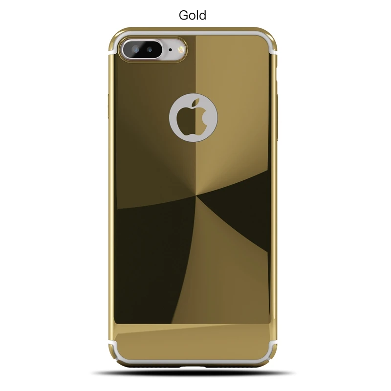 Roybens для iPhone 6 S Роскошный чехол Plus Bling Glossy Зеркало Metal кожи тонкий Логотип круг