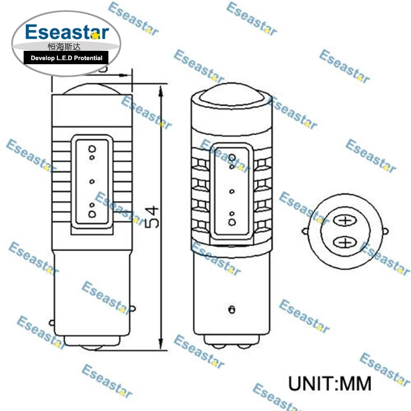 2 pcs Eseastar environmental 11W LED High Power Spotlight P21/5W led light automobile BAY15D bulb 1157 auto car | Автомобили и