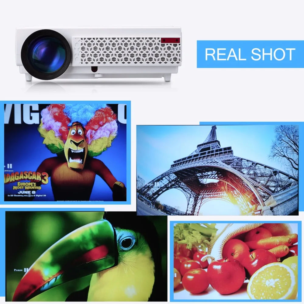 Светодиодный проектор Excelvan LED96 + LCD 3000 люмен 1280*800 Поддержка Full HD 1080P для домашнего
