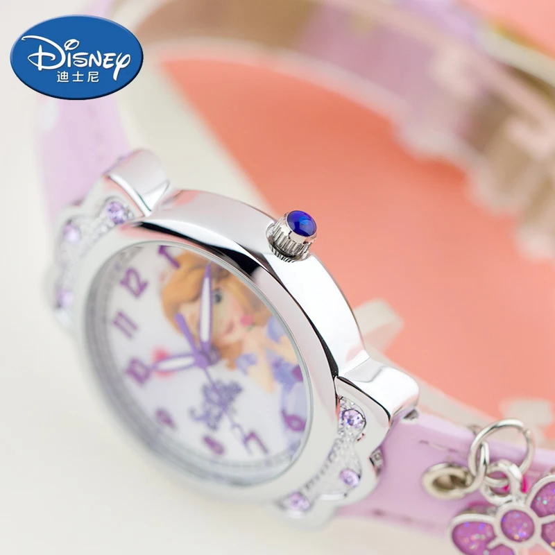 Детские часы disney модные милые детские Кварцевые водонепроницаемые кожаные