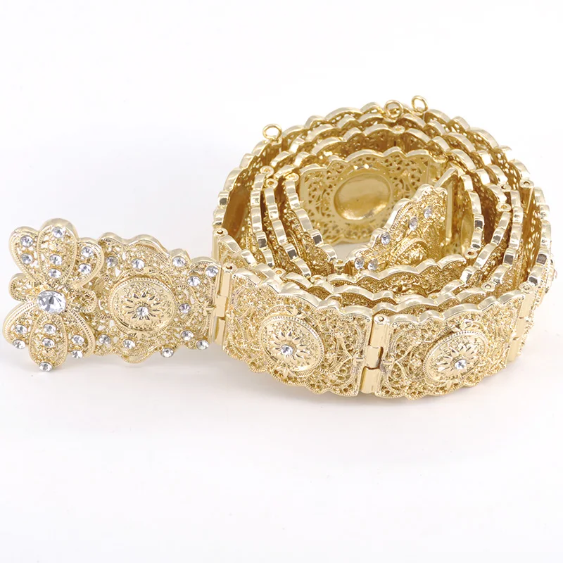Fashion long sleeve lady adjustable length metal belt popular fashion belt girl hollow flower wedding belt