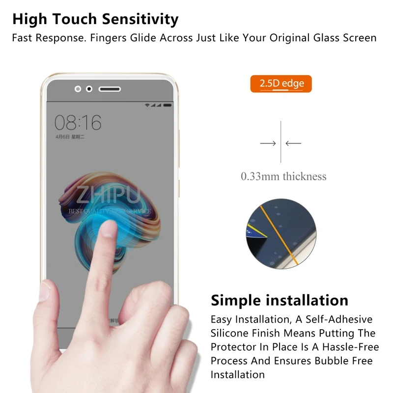 Закаленное стекло для защиты экрана xiaomi mi 5X 2.5D Arc Edge Anti-Spy Privacy Защитная пленка |