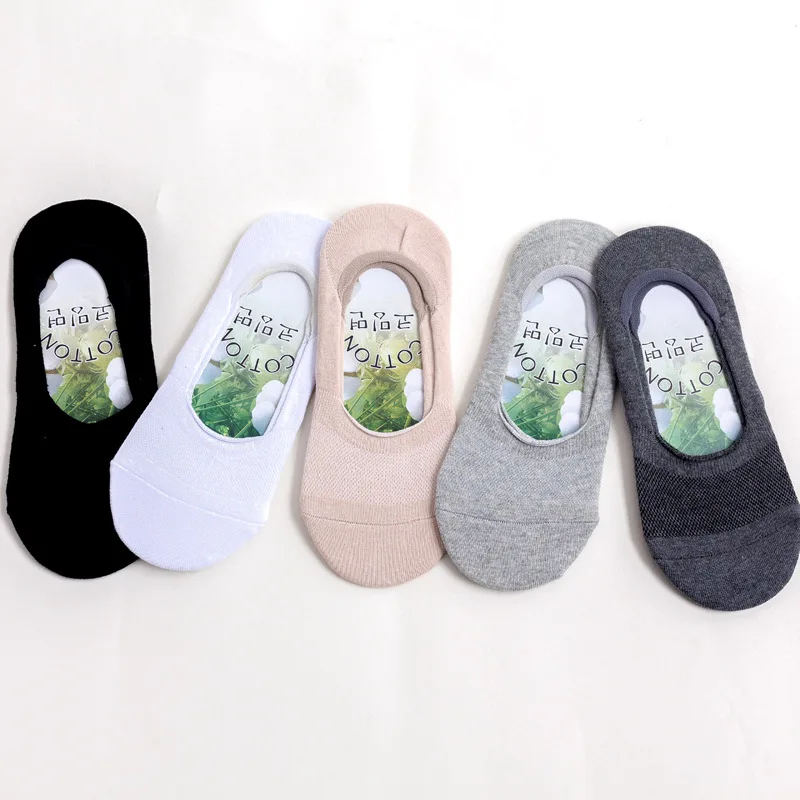

10Pair Fashion Unisex No Show Men Socks Non Slip Shallow Mouth Invisible Boat Sock Summer Mesh Breathable Soft Thin Cotton Meia